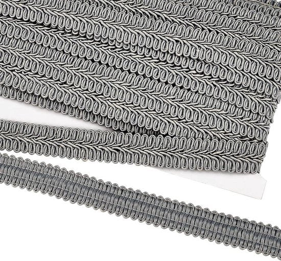 Trim decorativo velluto 11 metri 16mm polyester in grigio
