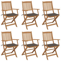 Sedie da Giardino Pieghevoli 6 pz con Cuscini Massello Acacia cod mxl 8472