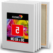 Quadro su tela 30x40cm - Per pennelli vernice acrilica - vernice all'olio - tela di cotone 100% senza acido - cornice in legno - tela bianca per quadro