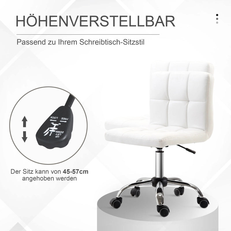 Sedia da ufficio, sedia ergonomica da scrivania senza braccioli, sedia girevole regolabile in altezza, sedia per computer per ufficio, studio,