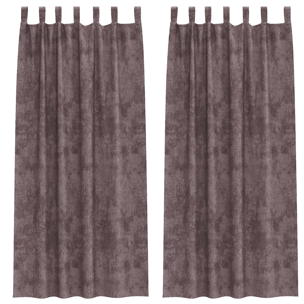 Tende in Velluto 2 pz con occhielli Marrone 245x140 cm