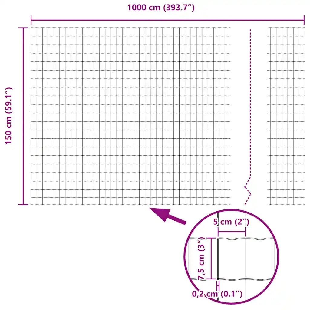 Recinzione Euro 1,5 x 10 m Ferro rivestito in PVC 42004632