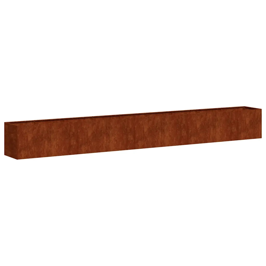 Fioriera Arrugginita 360x40x40 cm in Acciaio Corten