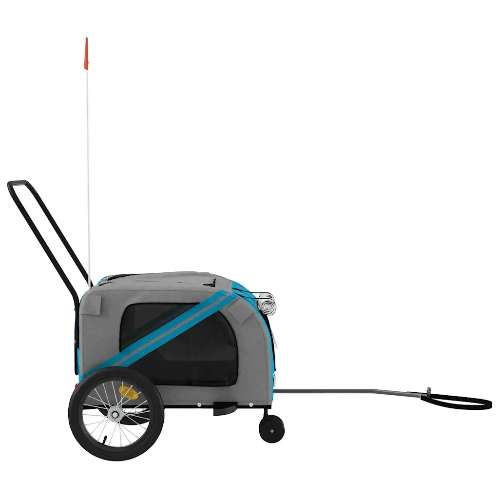 Rimorchio da Bici per Animali Blu e Grigio Oxford e Ferro 93897