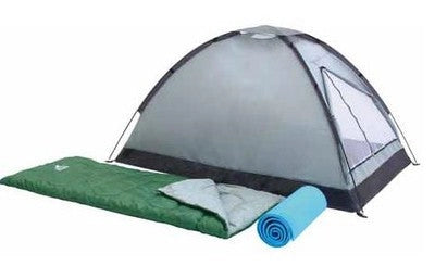 TENDE CAMPING COMPLETA DI SACCHI A PELO E TAPPETO 2 POSTI CM.145x205x100H