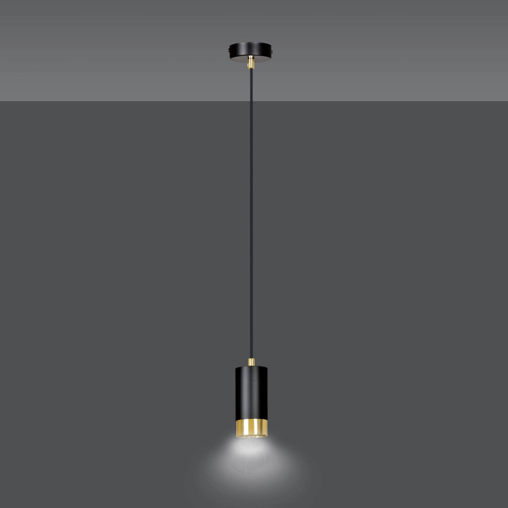 Emibig Fumiko lampada a sospensione nero oro GU10 Ø8 cm