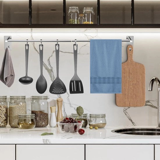 Regolabarriera in Acciaio Inossidabile 40-74 cm Montaggio Adesivo alla Parete - Argento