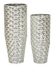 Porta Vasi Coppia Silvy Ø37x92 cm - Ø32x75 cm in Ferro Argento