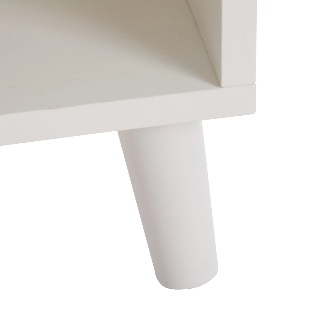 Mobiletto bianco con ripiani regolabili, gambe in legno massiccio, 99x90x35 cm