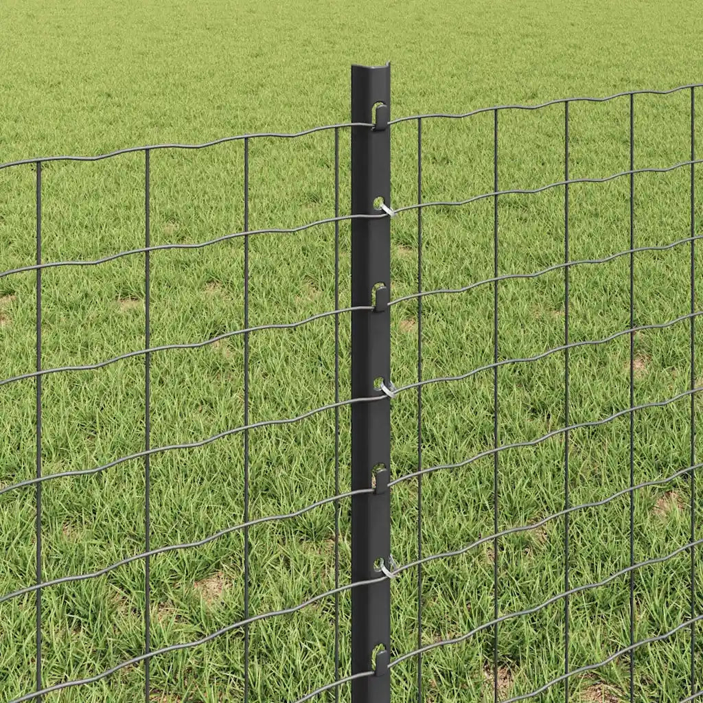 Palo della recinzione 44 pz Grigio 100 cm Acciaio CFW9815835