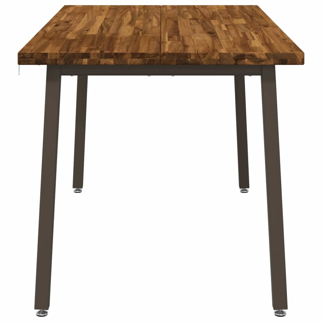 140 x 80 x 75 cm Legno di Acacia Massello Naturale e Caffè 937631