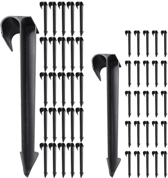 Pali da fondazione in poliester 50 pezzi - Pali da fondazione flessibili - Spiedini di sicurezza per il terreno - Attrezzature per orto - 2 misure (11,2/15,2 cm)