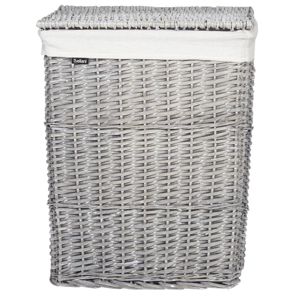 Cestino portaoggetti in bambù bianco con coperchio Cestino per biancheria Accessori pratici lavanderia bucato