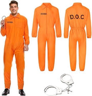 Costume per Prigioniero Uomo - Abito Carcere - Manette - Cosplay - Costume Adulto - Materiale Polyester Duraturo