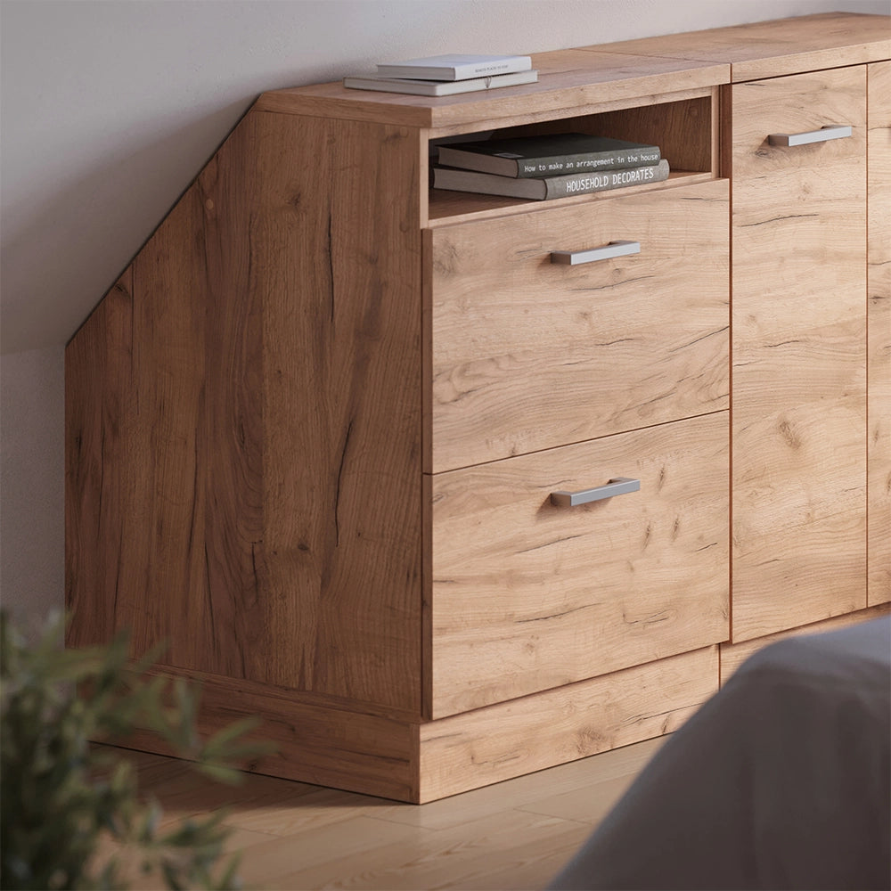 Mobile sottotetto Rion Rovere dorato/Rovere dorato 60 x 83.8 cm con 2 cassetti, carcassa 60 cm profondità Vicco