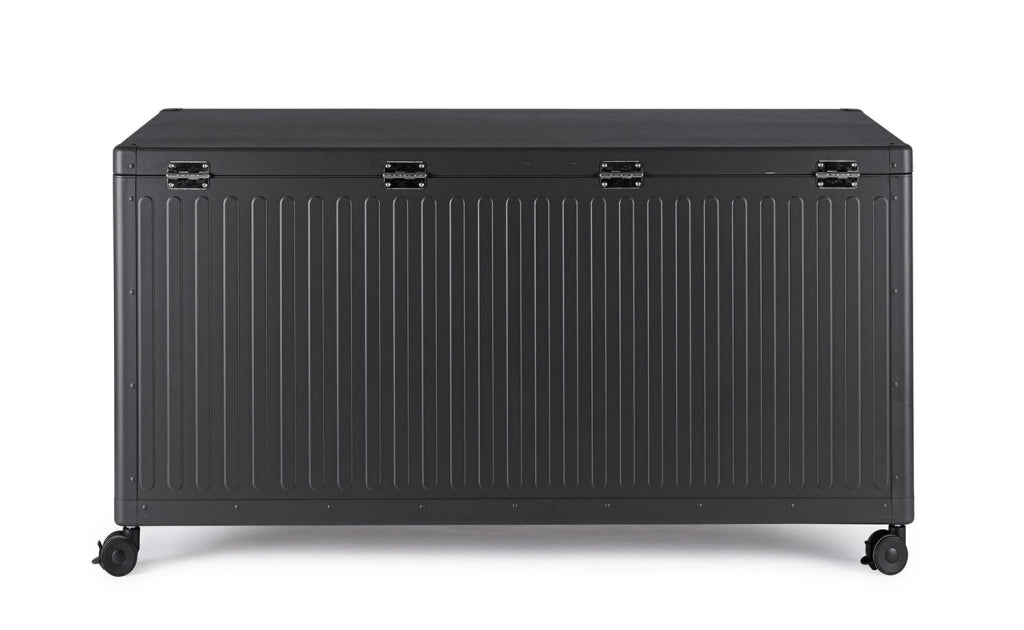 Baule Contenitore da Esterno 141,6x72x70h cm Apertura Facile e Ruote in Alluminio Ocean S Antracite