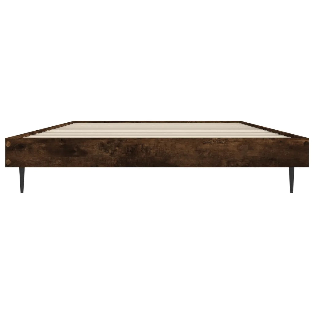 Letto singolo | Letto per adulti | Giroletto senza Materasso Rovere Fumo 90x190 cm in Truciolato