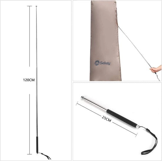 Cappuccio per ombrellone - 100% poliestere - resistente ai raggi UV - Taupe