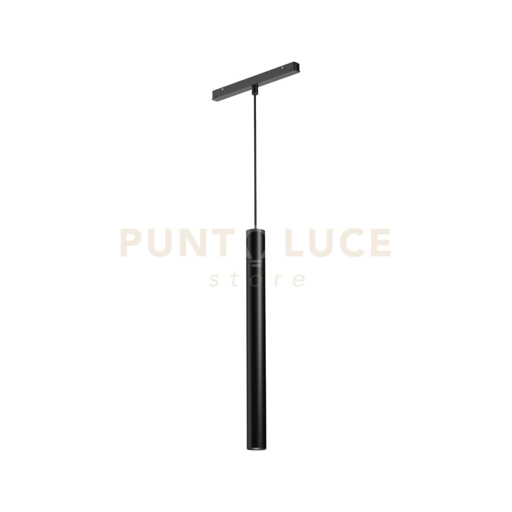 GFA1371- MODULO LED A SOSPENSIONE PER BINARIO DOPPIA ACCENSIONE AD INCASTRO MAGNETICO PER BINARIO 48V 3000K 671LM 10W H.40CM NERO