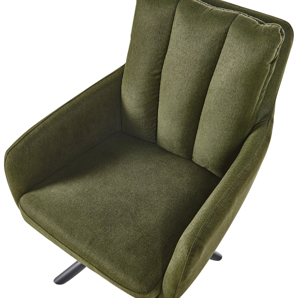 Set di 2 Sedute imbottite in tessuto verde scuro Gambe in metallo nero stile Retro