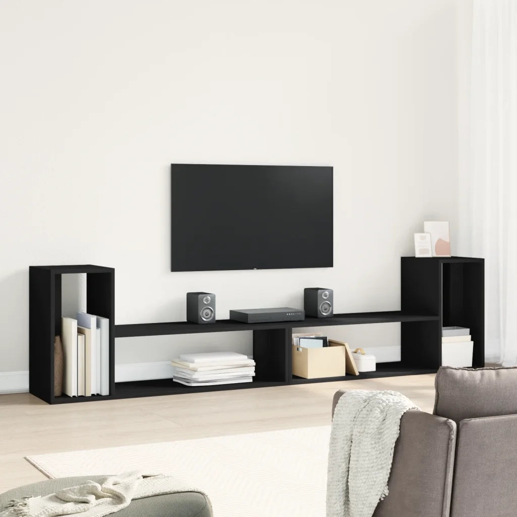 Mobili Porta TV 2 pz | Armadietto TV | Mobile Porta TV Neri 100x30x50 cm in Legno Multistrato