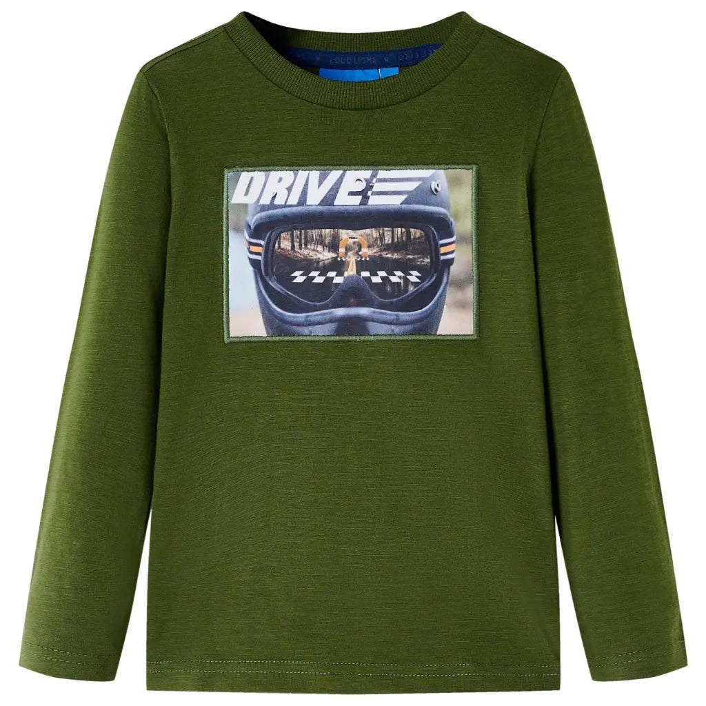 Maglietta per Bambini Maniche Lunghe Cachi Scuro 104cod mxl 85237