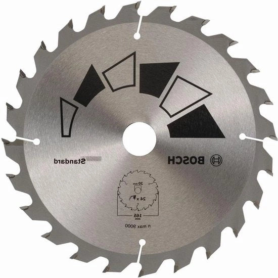 Lama circolare Ø 165 x 1,6/1 x 20/16 mm 24 denti ATB - Taglio del legno con riduzione di diametro 16 mm - Accessori per seghe circolari