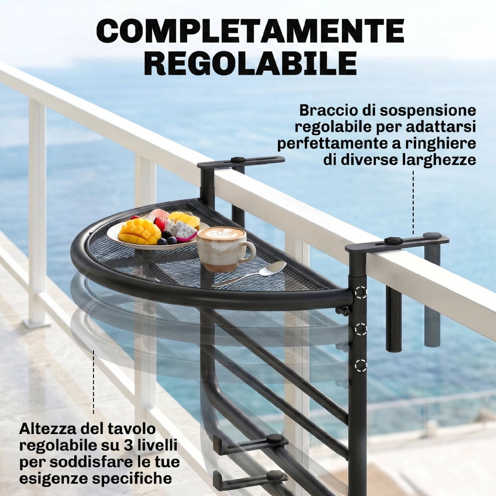 Tavolino pieghevole ¨C zephmum ¨C metallo, nero, 60x45x50cm