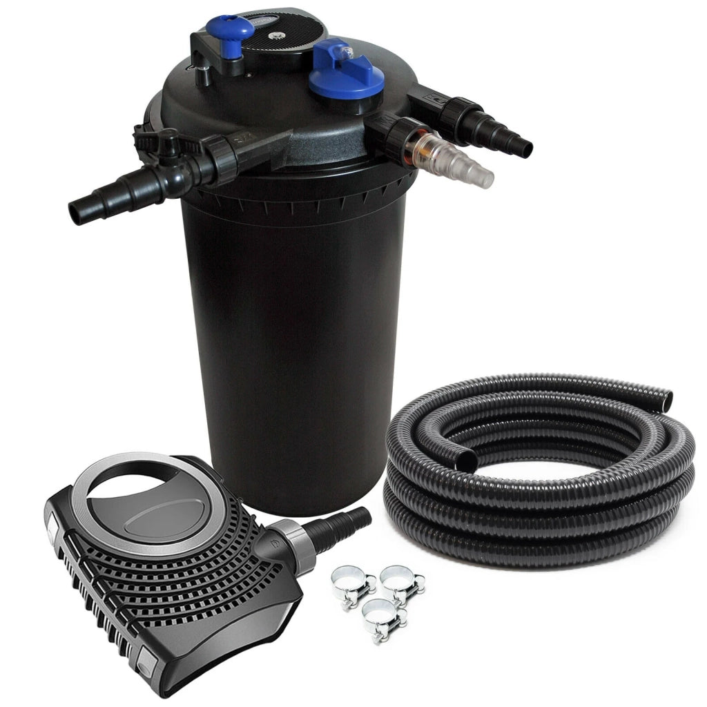 Kit per laghetto da 30.000 litri luce UVC da 18 watt pompa da 10.000 l/h tubo da 10 m kit di filtrazione 16_0001925