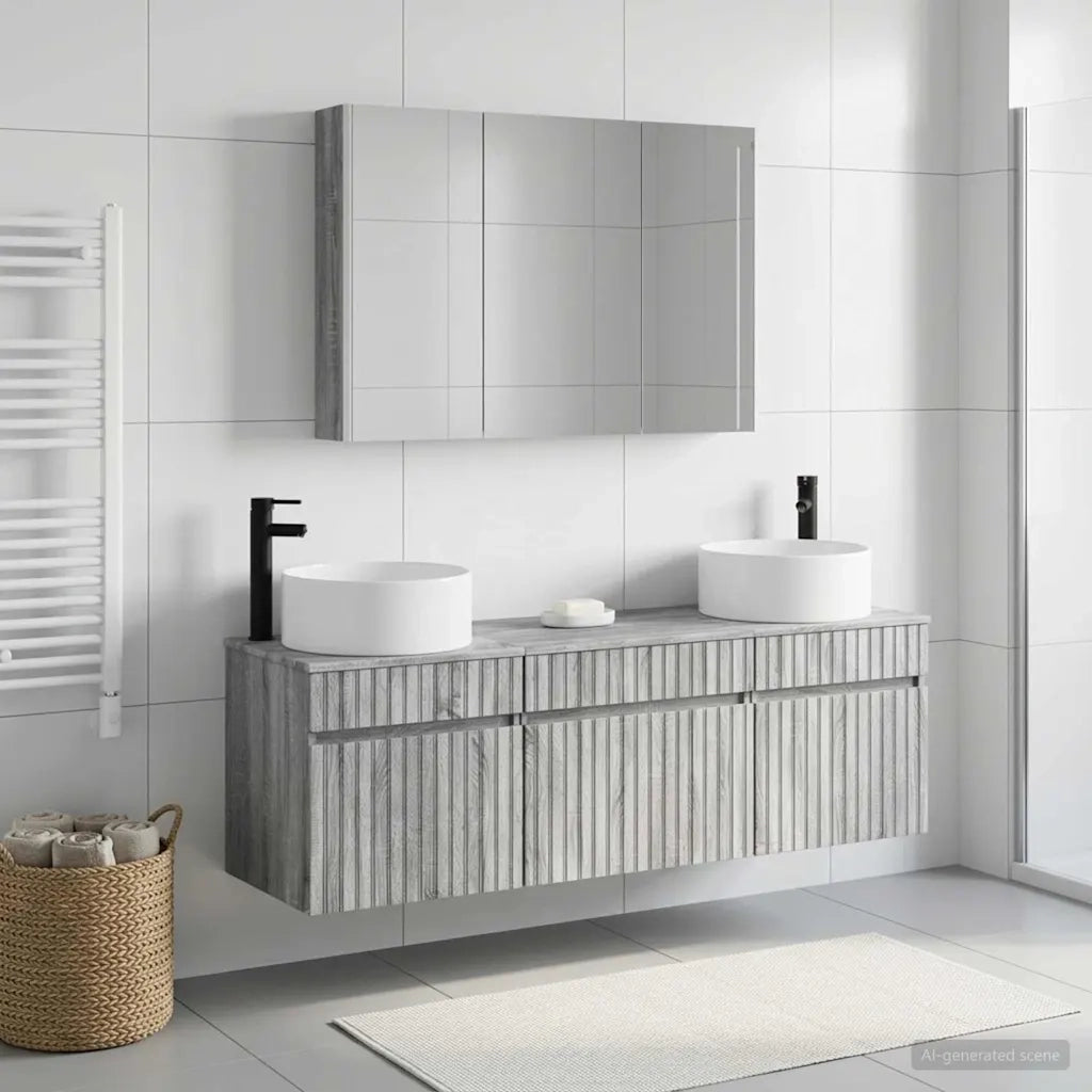 Set di Armadi da Bagno 4 pcs Sonoma grigio 103,5 x 15,5 x 70 cm 3406668