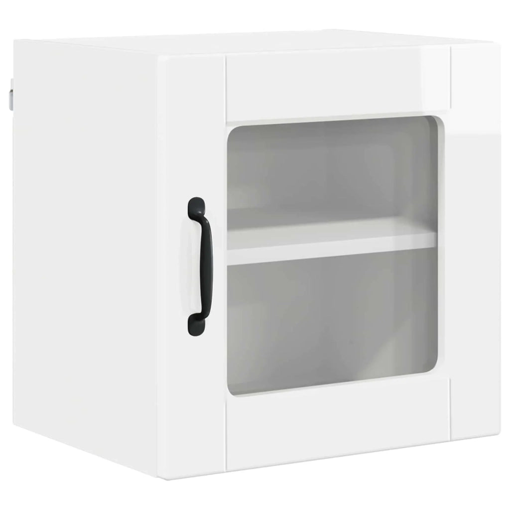 Mobile in vetro da parete PORTO 2 pcs Bianco Lucido