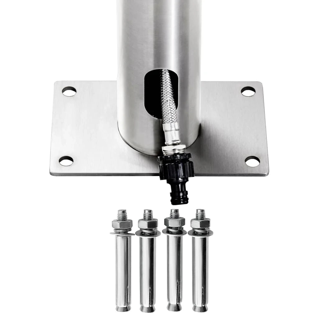 Doccia da giardino con base 225 cm acciaio inox marrone 02_0042053