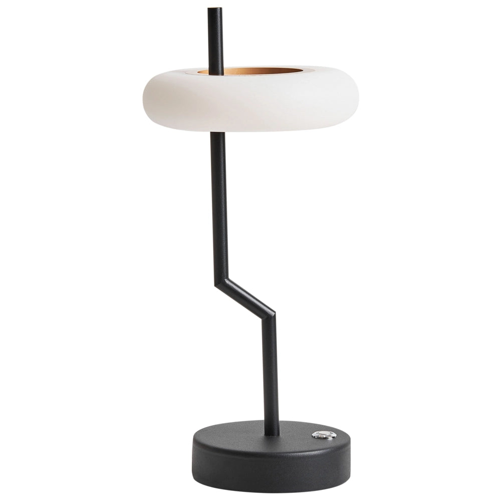 Lampada da tavolo in alluminio nero senza fili per interni ed esterni stile moderno