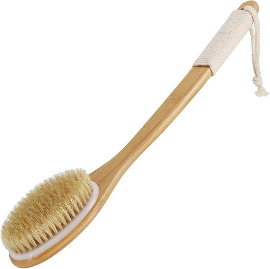 Borsetto per il corpo con Acciaio Lungo - 43cm - Borsetto a spazzola - Borsetto per il bagno - Borsetto per la doccia - Borsetto esfoliante per il bagno - Borsetto per il bagno
