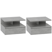Comodino Moderno con Cassetto e Ripiano ¨C Zephmum ¨C Grigio 35x32x22,5 cm