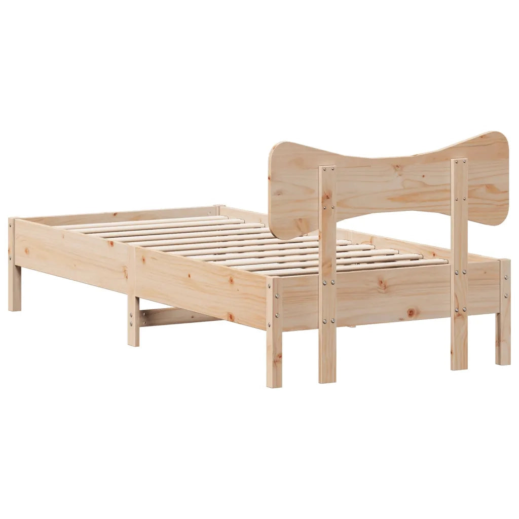 Letto singolo | Letto per adulti | Giroletto senza Materasso 75x190 cm in Legno Massello di Pino