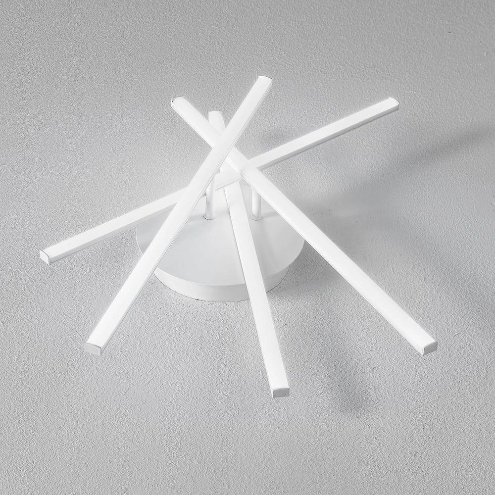 Plafoniera led moderna Tullia 40W 2200lm luce naturale 4000K, design geometrico bianco, alluminio e silicone, IP20, led integrato