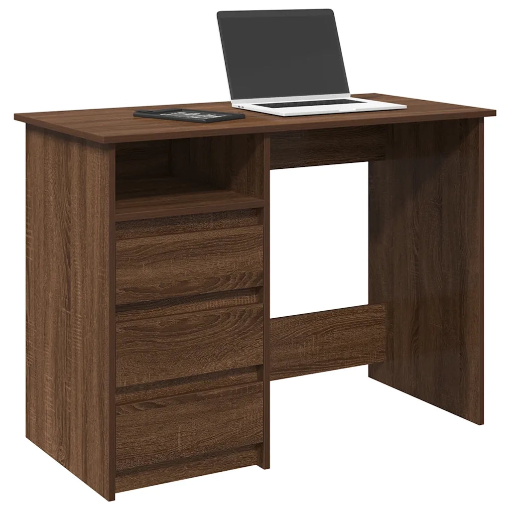 Scrivania Rovere Marrone 102x50x75 cm in Legno Multistrato 860469