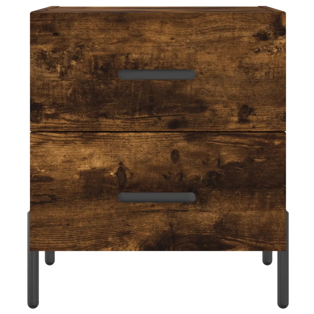 Comodino | Armadio da Notte | Mobiletto da notte Rovere Fumo 40x35x47,5 cm in Legno Multistrato