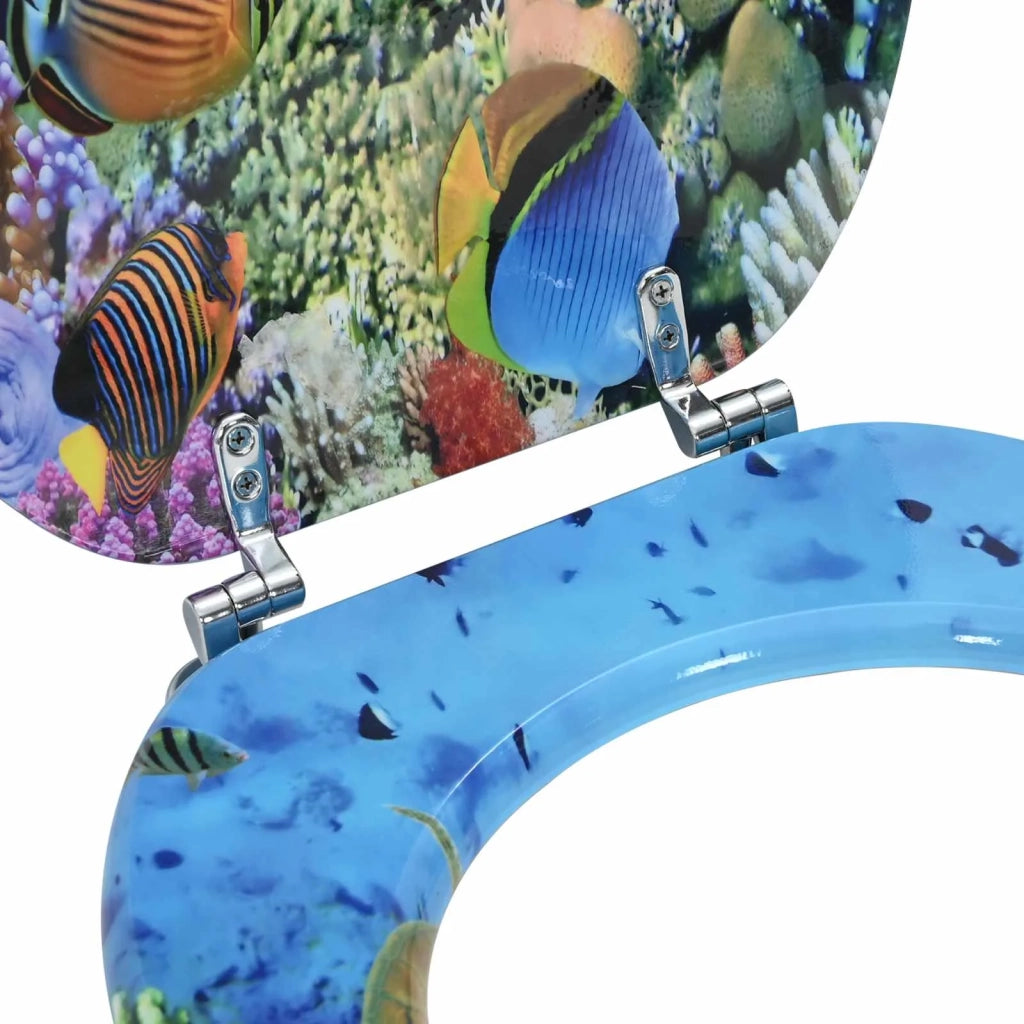 Sedile per toilette con chiusura morbida Blu mare profondo 42027208