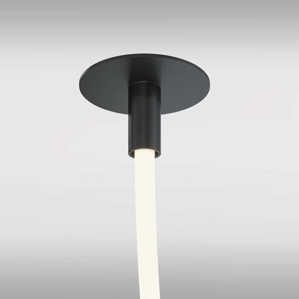 Maytoni Lampadario moderno Tau 1 luce LED integrato nero alluminio