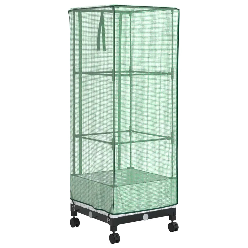 Vaso da Giardino con Copertura per Serra e Ruote Bianco PP 3422928