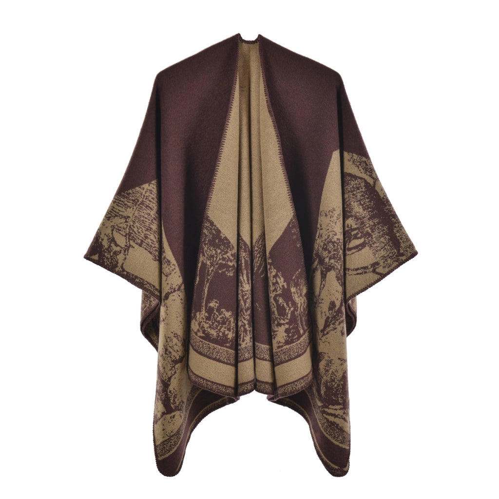 Sciarpa grande, semplice ma sofisticata, in stile etnico delle praterie, mantella, sciarpa in cashmere