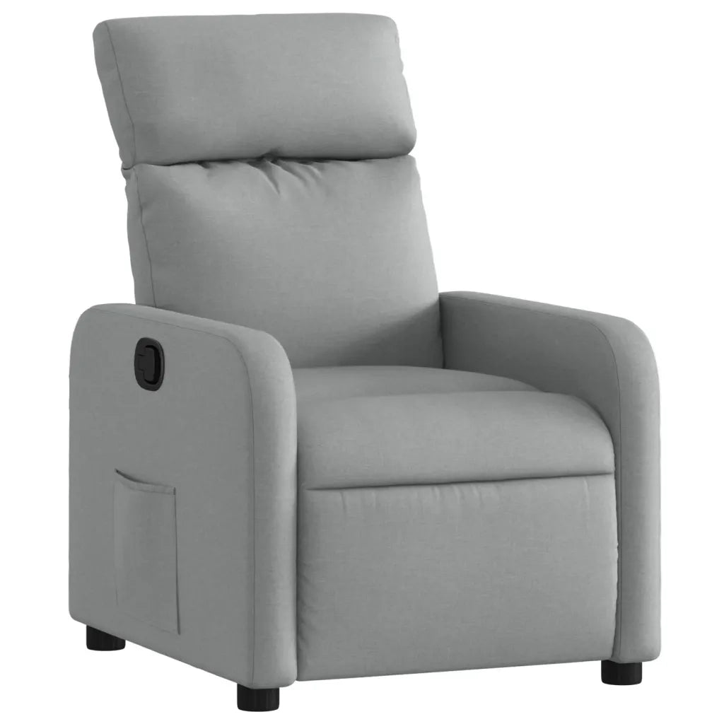 Divano Sedia-Poltrona Reclinabile in Tessuto Grigio Chiaro 246224