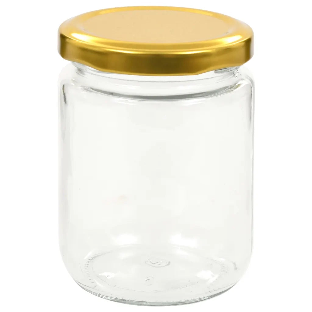 Vasi per Marmellata in Vetro Coperchio Oro 96 pz 230 ml 50803