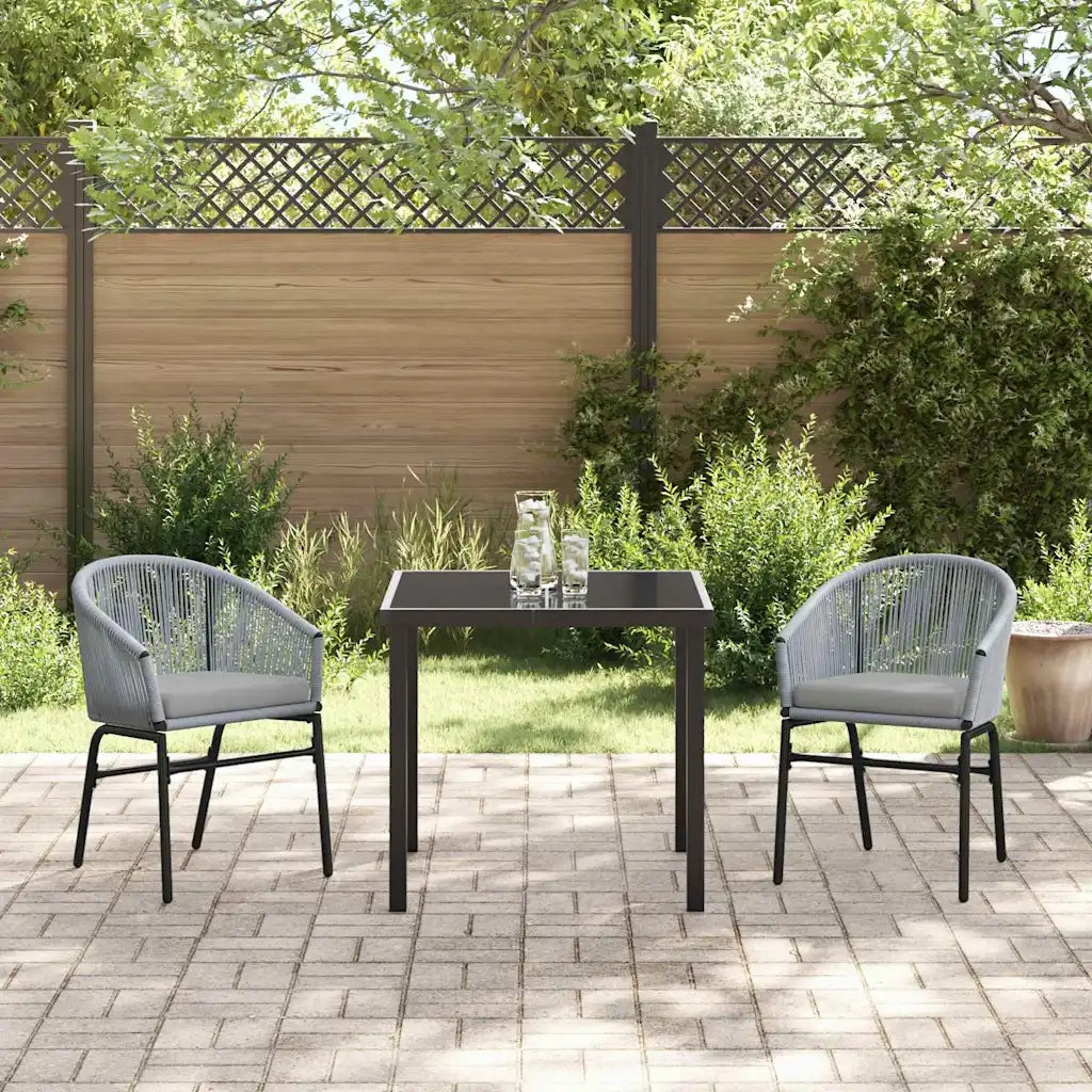 Set da Pranzo per Giardino 3 pcs Antracite