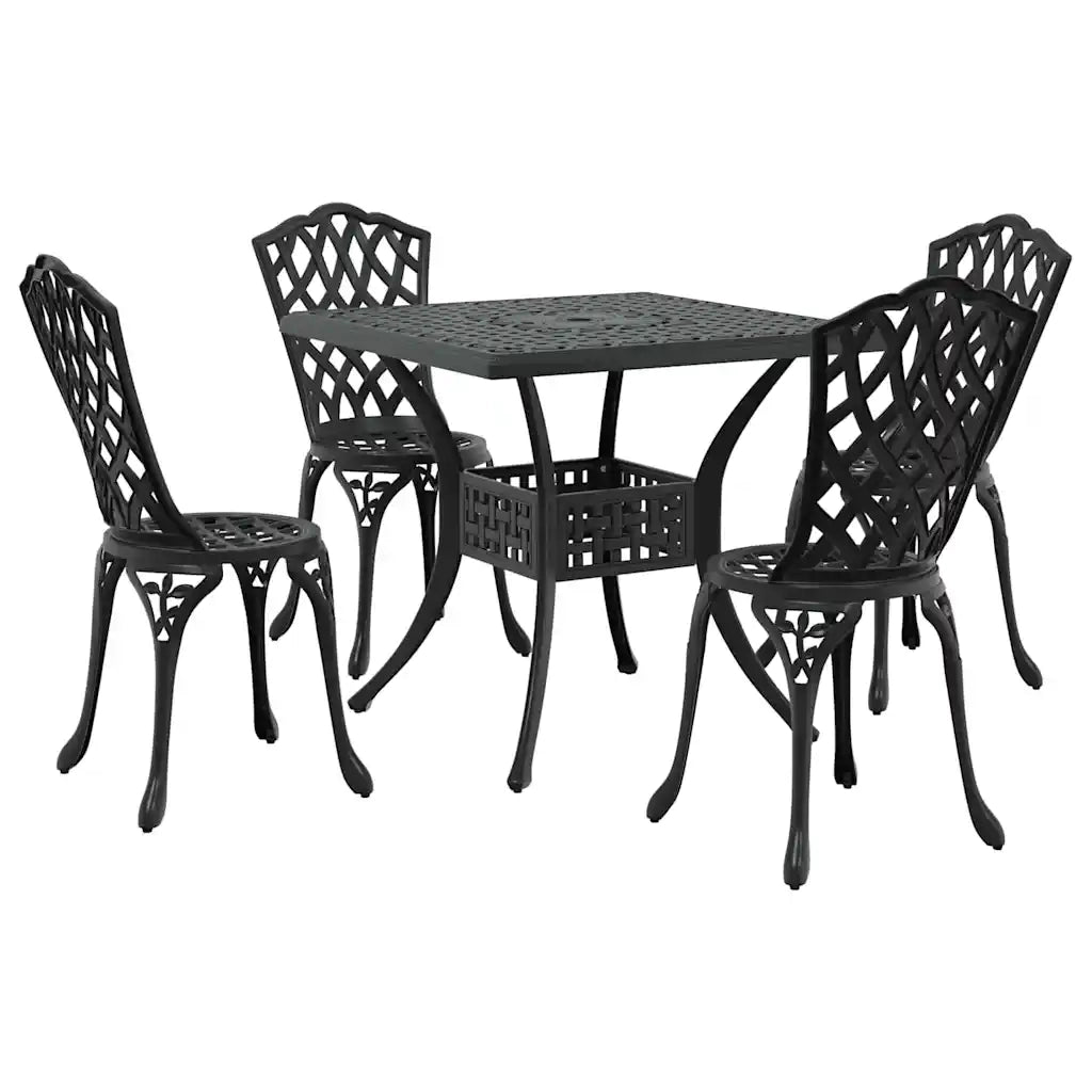 Set di Tavolo da Giardino 5 pcs Nero Alluminio pressofuso 3334753