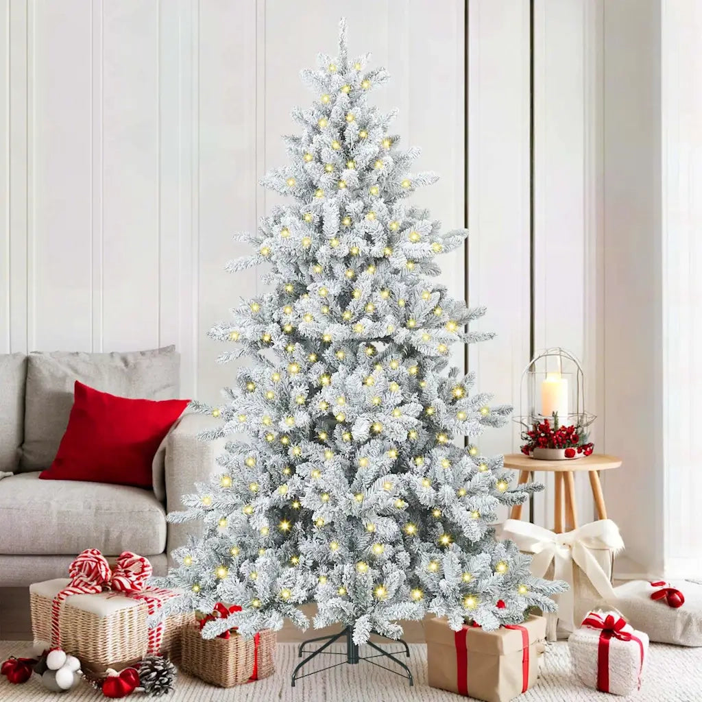 Albero di Natale | Decorazioni natalizie Artificiale con Rami Pieghevoli Bianco 180 cm