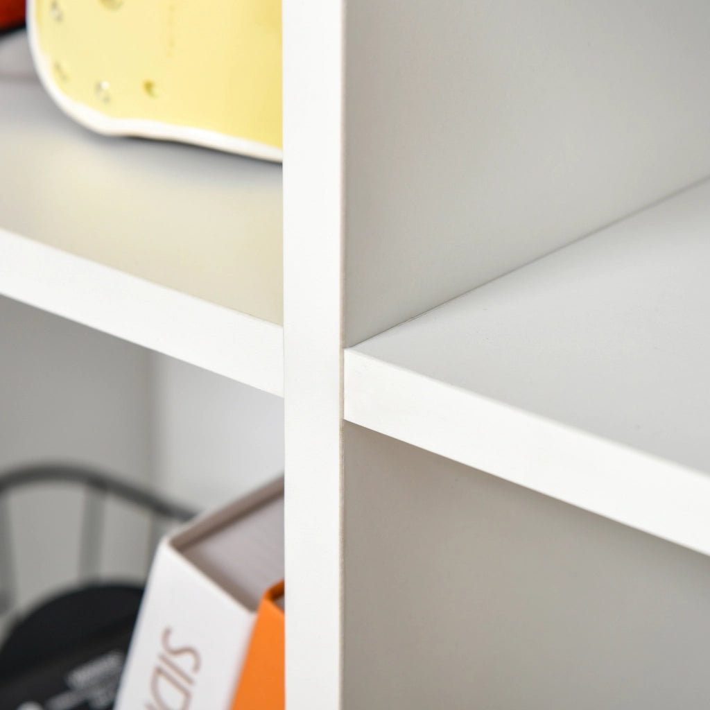 Libreria a Cubi 65,5x30x97,5 cm 6 Vani a Giorno Rivestimento in Melamina Bianco