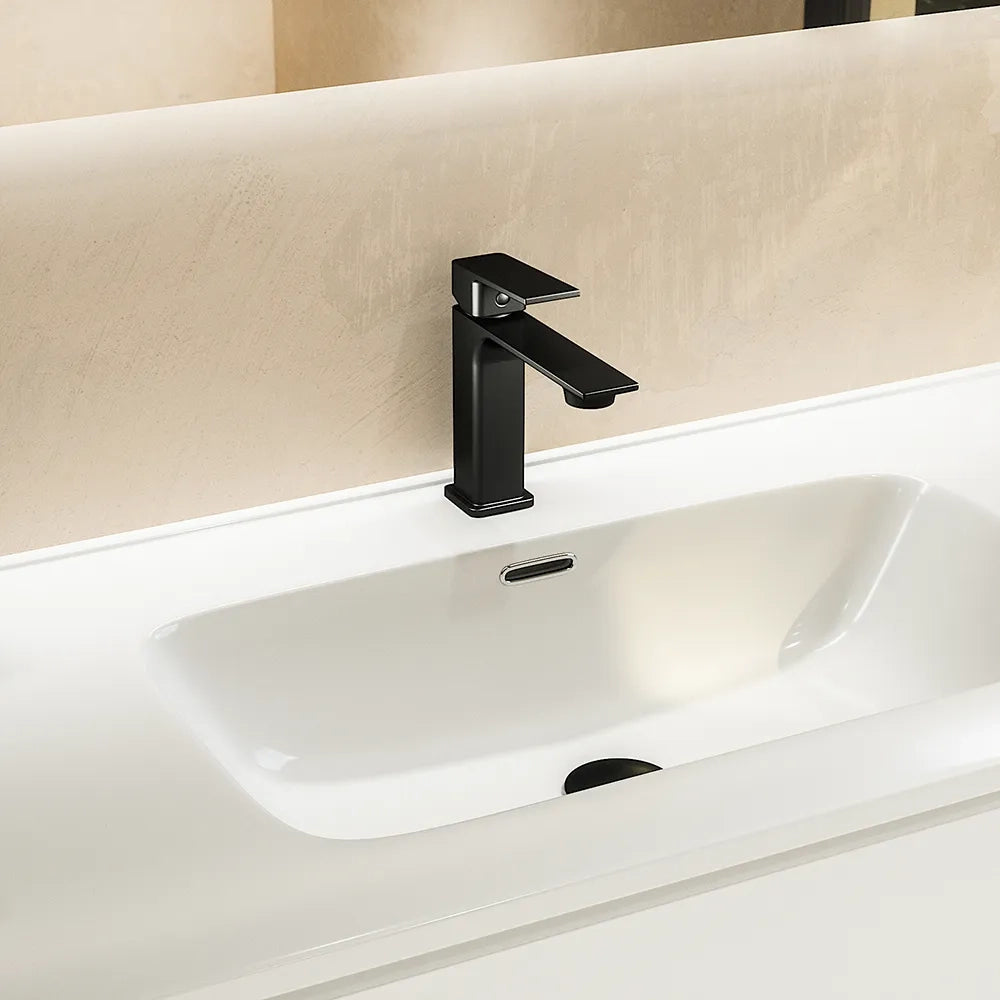 Set miscelatori: lavabo bidet senza scarico e incasso doccia monocomando nero opaco | Ingrid